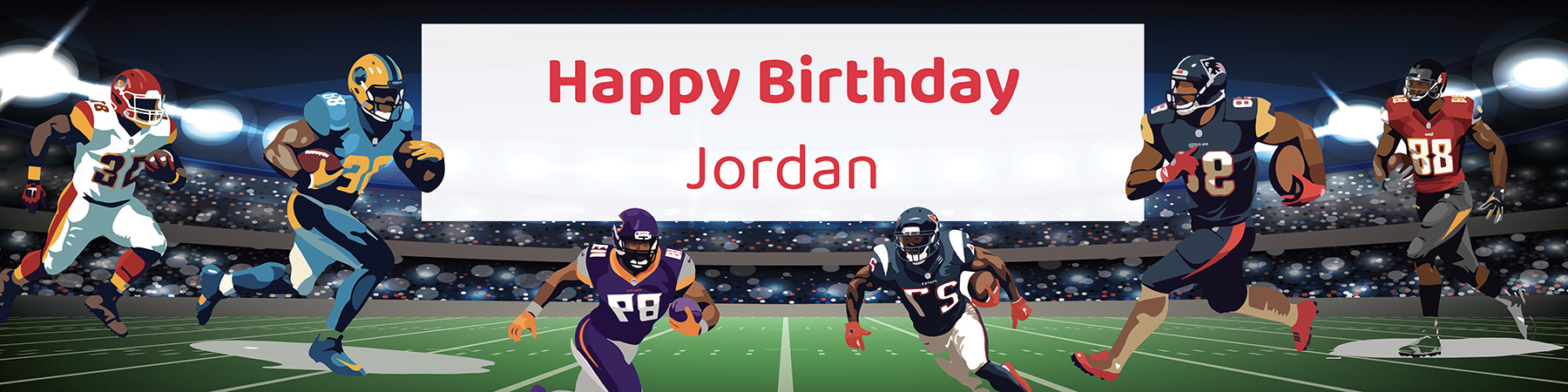 Boys American football birthday party printable thank you tag personalized with child's name from Instant Party Kit