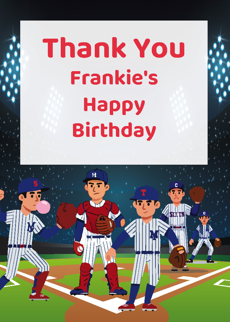 Boys baseball birthday party printable water bottle label personalized with child's name from Instant Party Kit