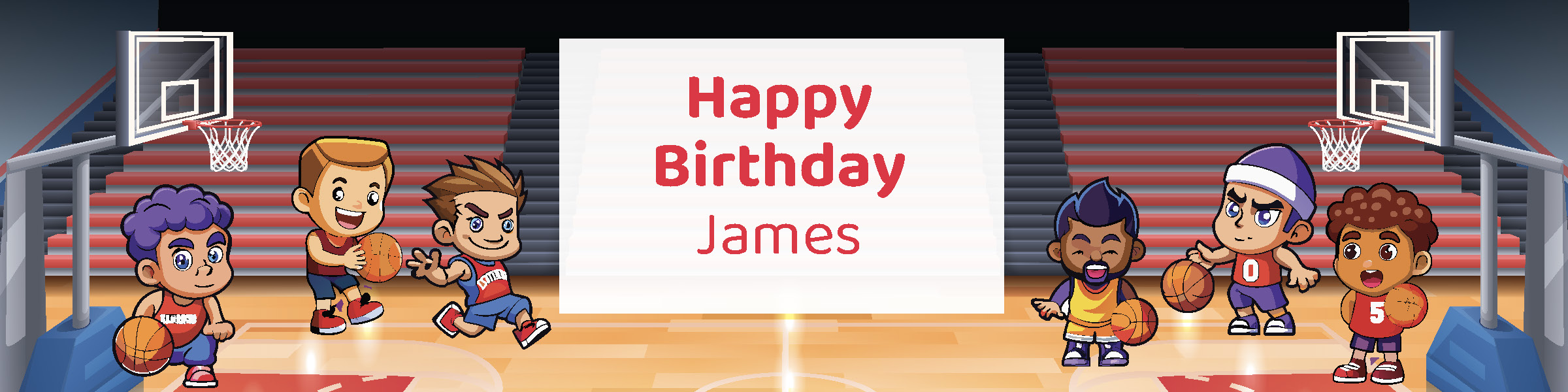 Boys basketball birthday party printable water bottle label personalized with child's name from Instant Party Kit