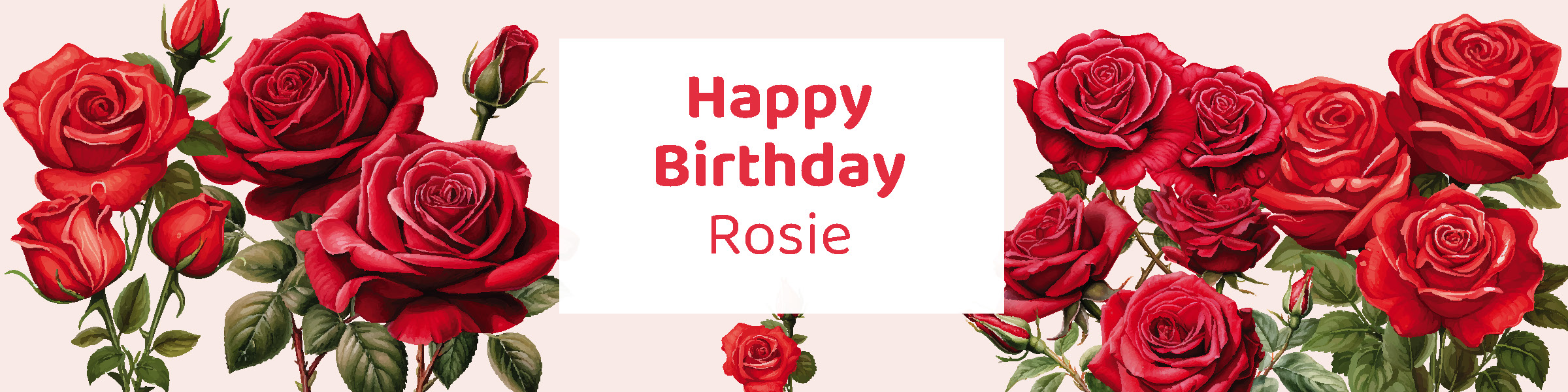 Blooming roses personalized birthday party water bottle label printable