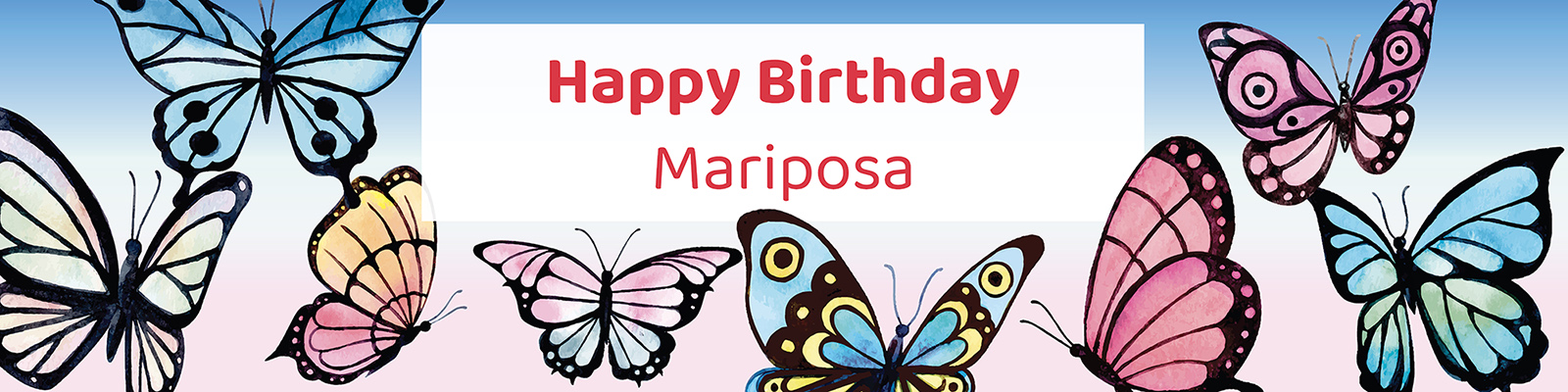 Girls butterfly birthday party printable water bottle label personalized with child's name from Instant Party Kit