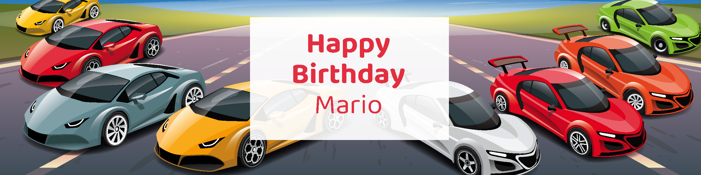 Personalized boys race car birthday party printable water bottle label with custom name from Instant Party Kit