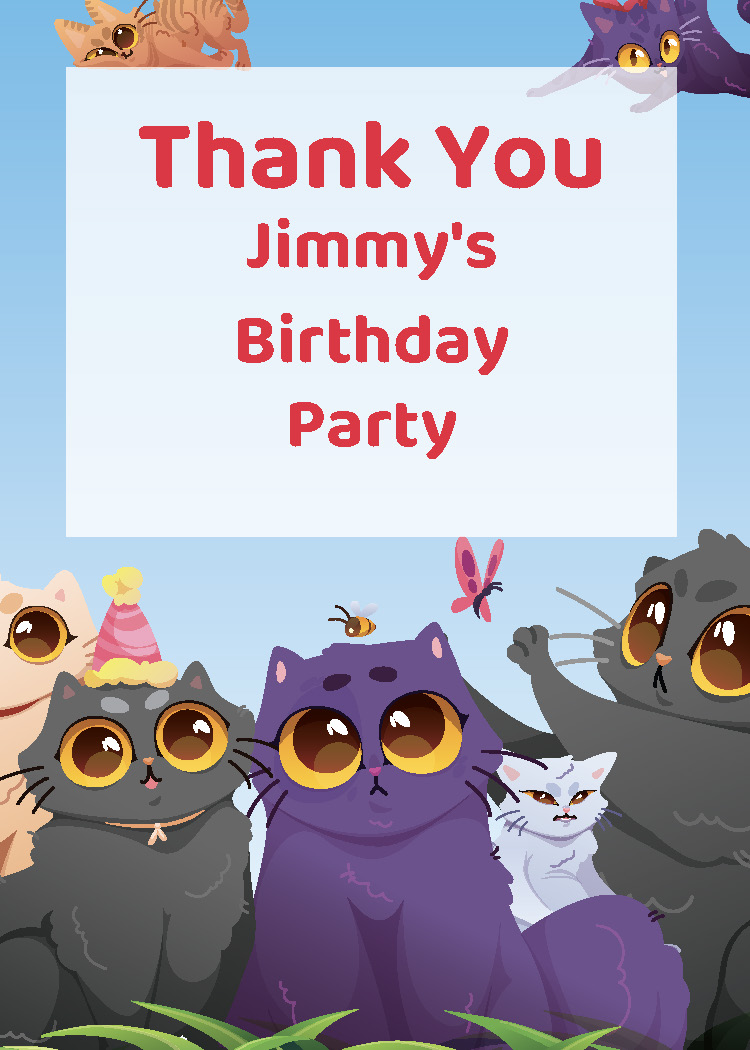 Cats birthday party printable bundle from Instant Party Kit