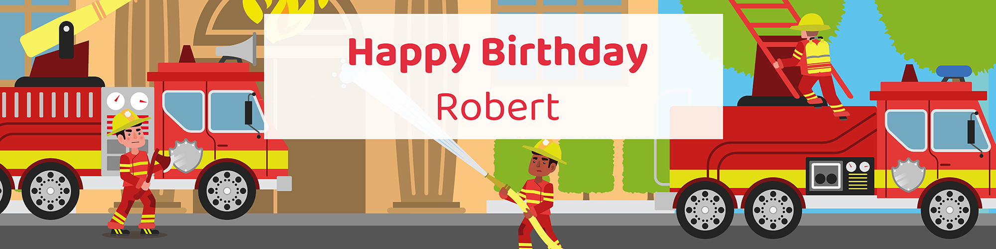 Fire truck birthday party printable water bottle label personalized with boy's name from Instant Party Kit