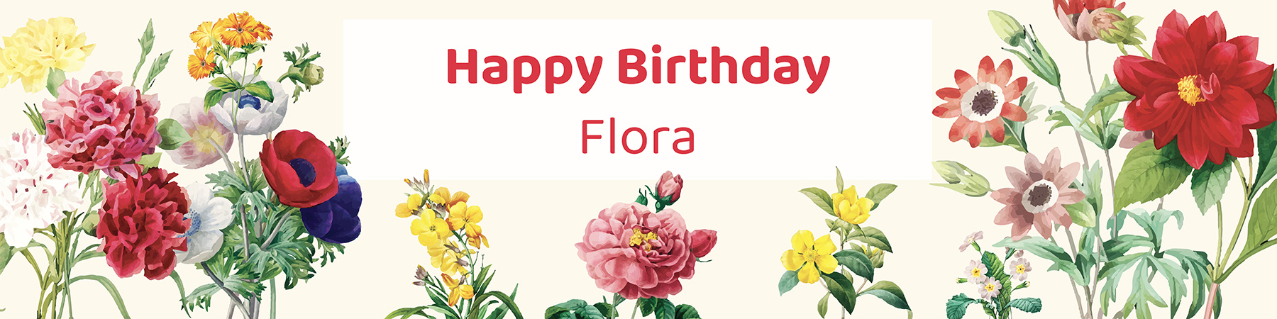 Girls flower birthday party printable water bottle label personalized with child's name from Instant Party Kit