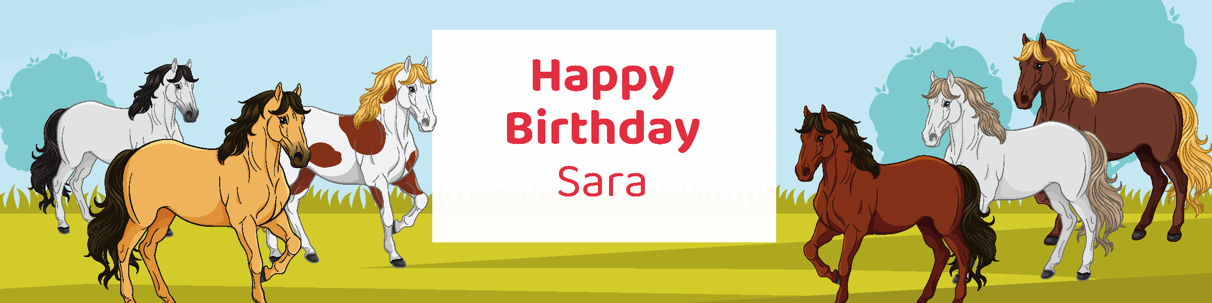 Girls horse birthday party printable water bottle label personalized with child's name from Instant Party Kit