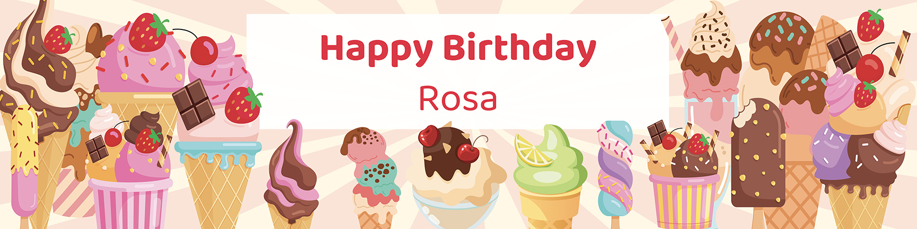 Ice cream birthday party printable water bottle label personalized with child's name from Instant Party Kit