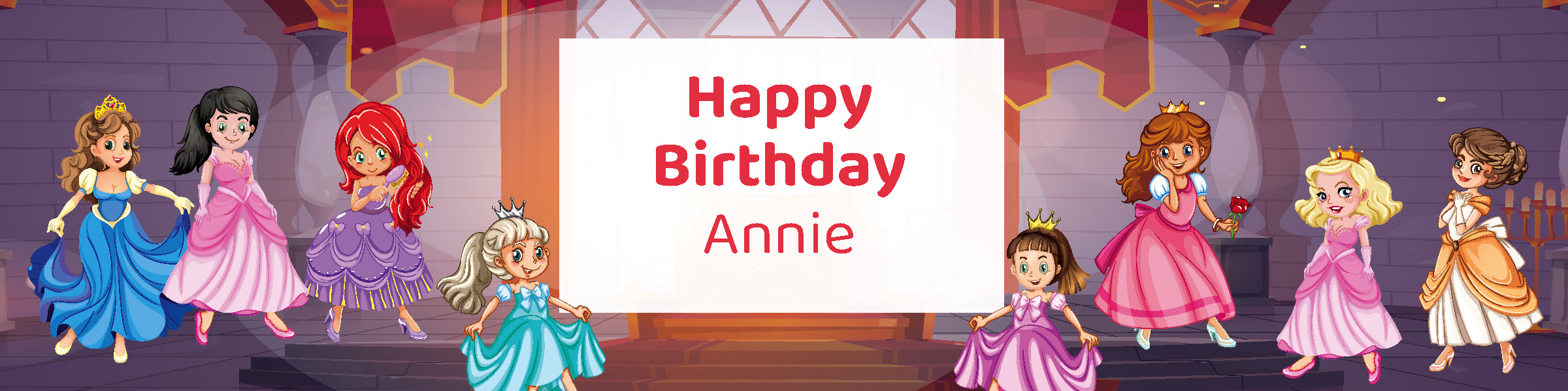 Little princess birthday party printable water bottle label personalized with child's name from Instant Party Kit