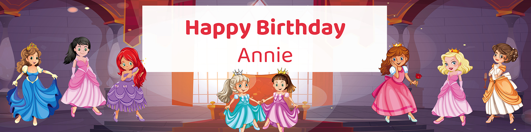 Little princess birthday party printable 4-foot banner personalized with child's name from Instant Party Kit