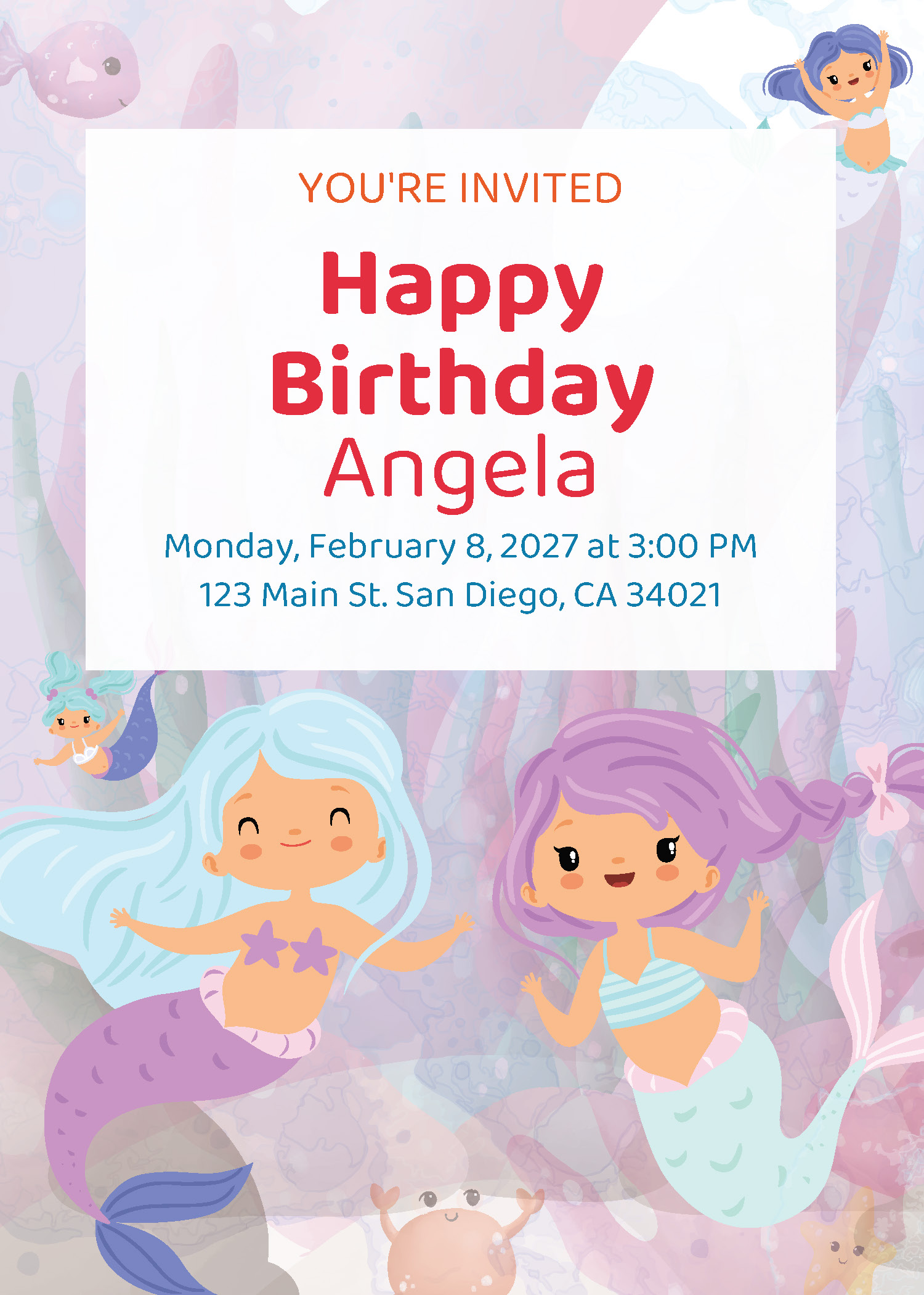 Mermaids birthday party printable bundle from Instant Party Kit