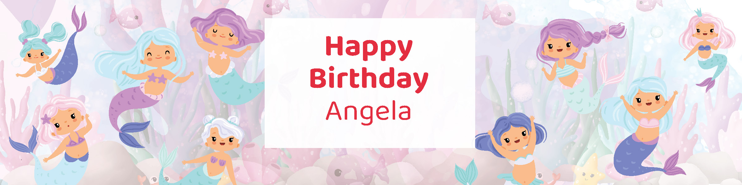 Personalized girls mermaid birthday party water bottle label printable from Instant Party Kit