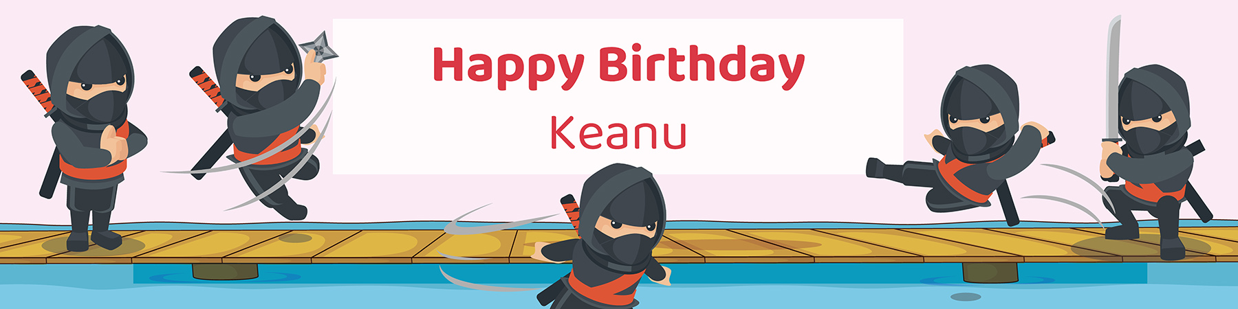 Boys ninja birthday party printable water bottle label personalized with child's name from Instant Party Kit