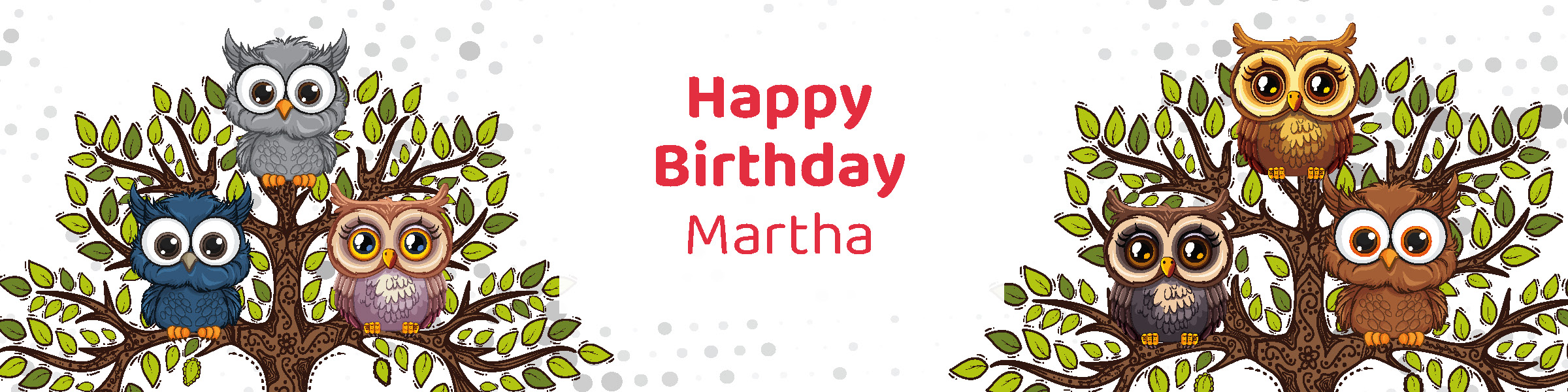 Kids owl birthday party printable water bottle label personalized with child's name from Instant Party Kit