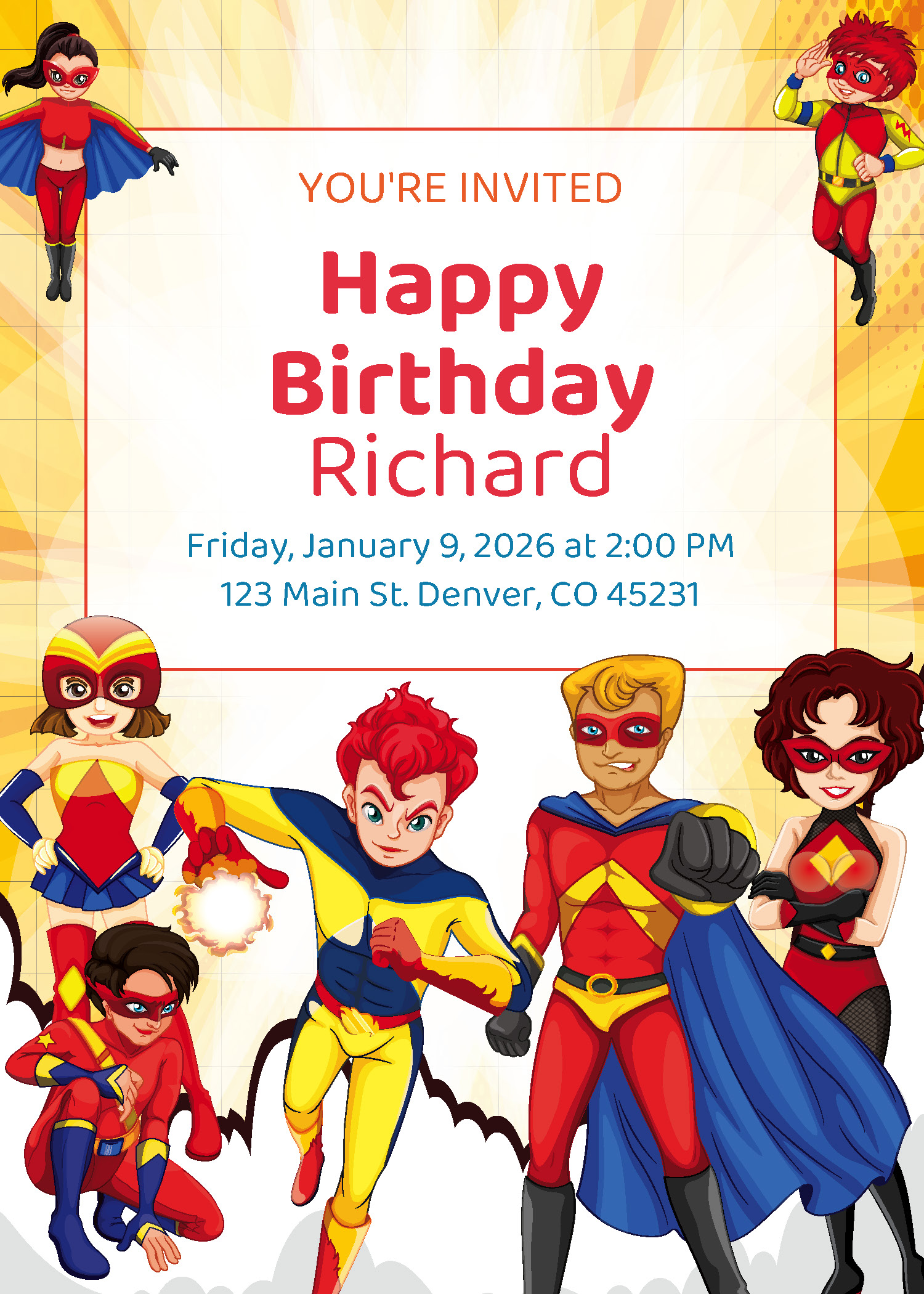 Superhero birthday party printable bundle from Instant Party Kit