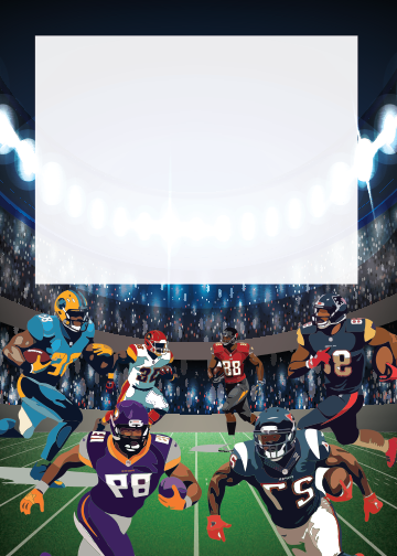 American Football Birthday thank you tag