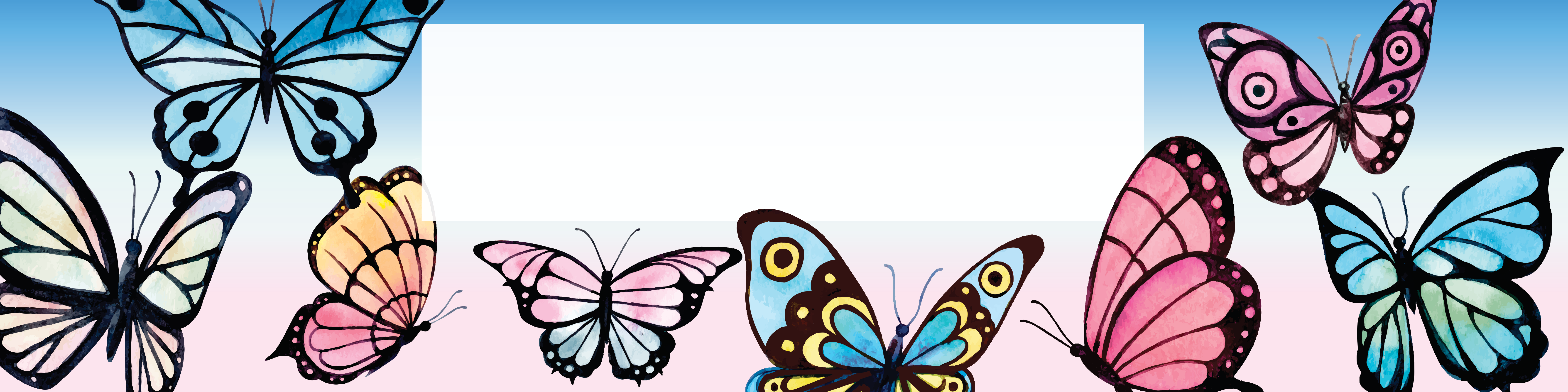 Butterflies Birthday banner