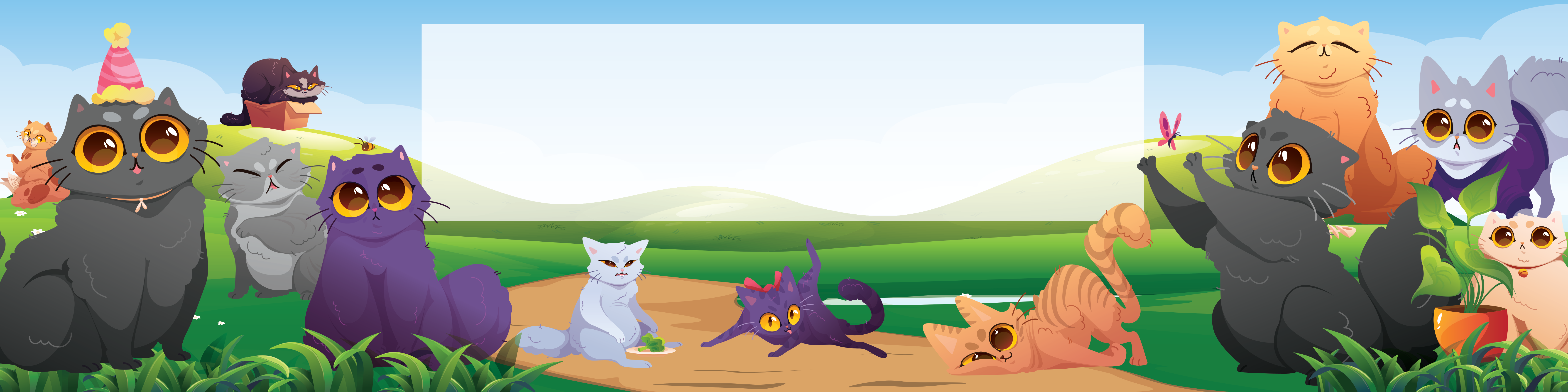 Cats Birthday banner