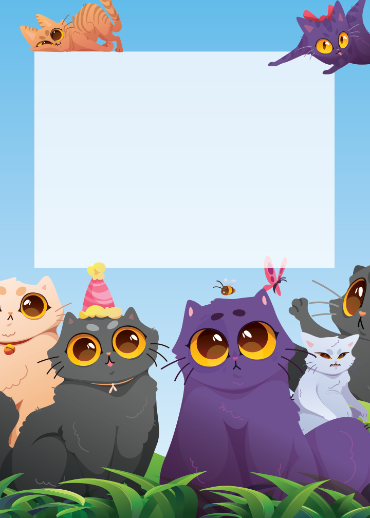 Cats Birthday invitation preview