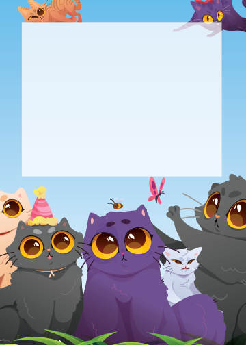 Cats Birthday thank you tag