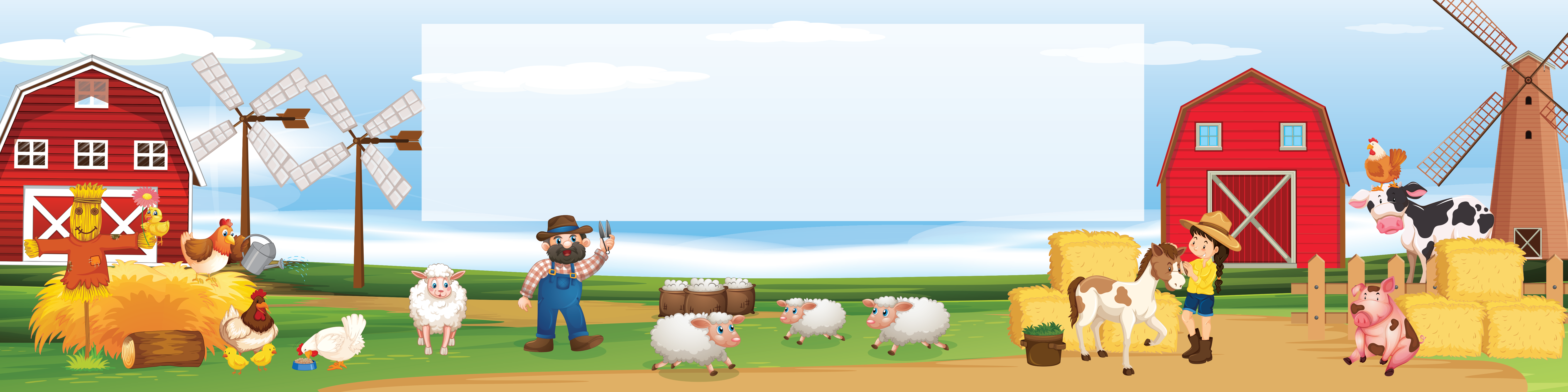 Farm Birthday banner