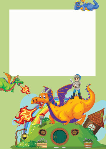 Knight and Dragon Quest Birthday thank you tag