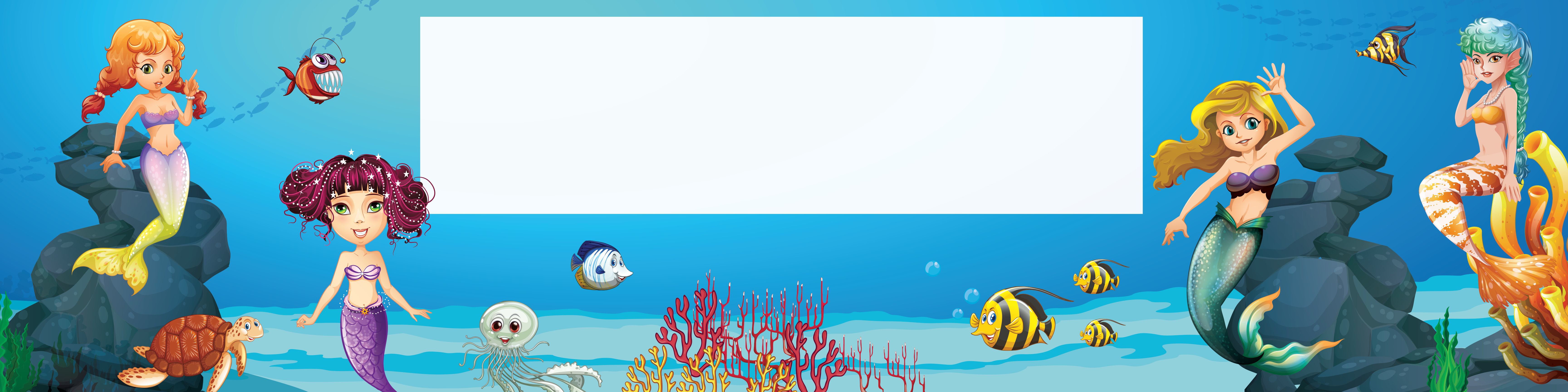 Mermaid Ocean Birthday banner