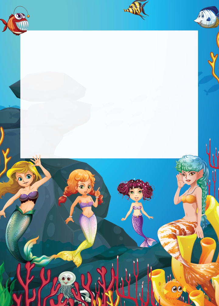 Mermaid Ocean Birthday birthday party printable preview