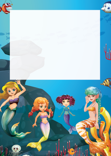 Mermaid Ocean Birthday thank you tag