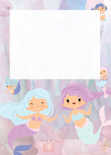 Mermaids Birthday thank you tag