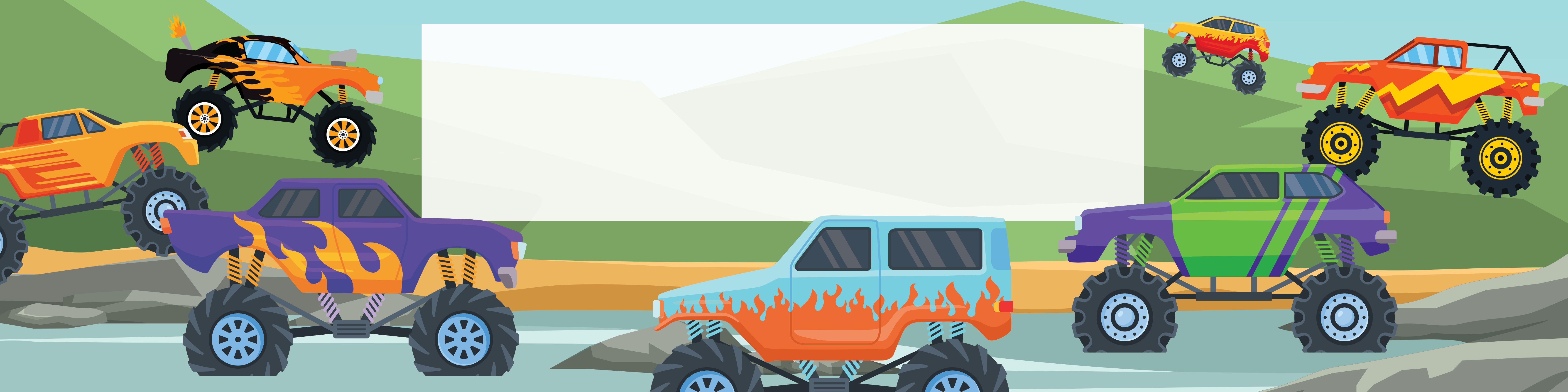 Monster Truck Birthday banner