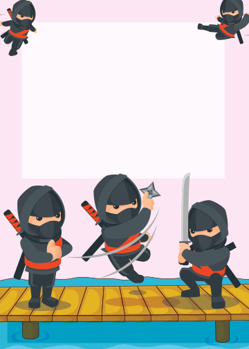 Ninja Birthday thank you tag