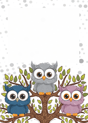 Owls Birthday thank you tag