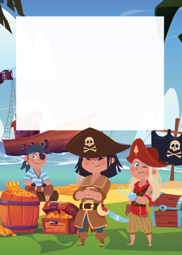 Pirate Kids Birthday thank you tag