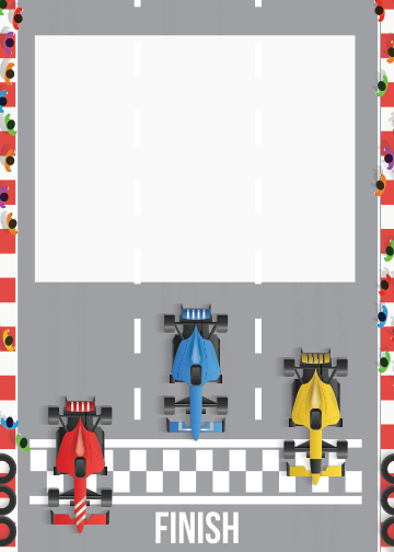 Race Car Birthday thank you tag