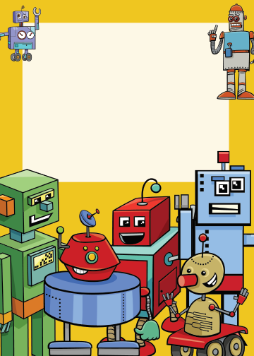 Robots Birthday thank you tag