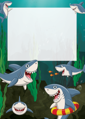 Sharks Birthday thank you tag