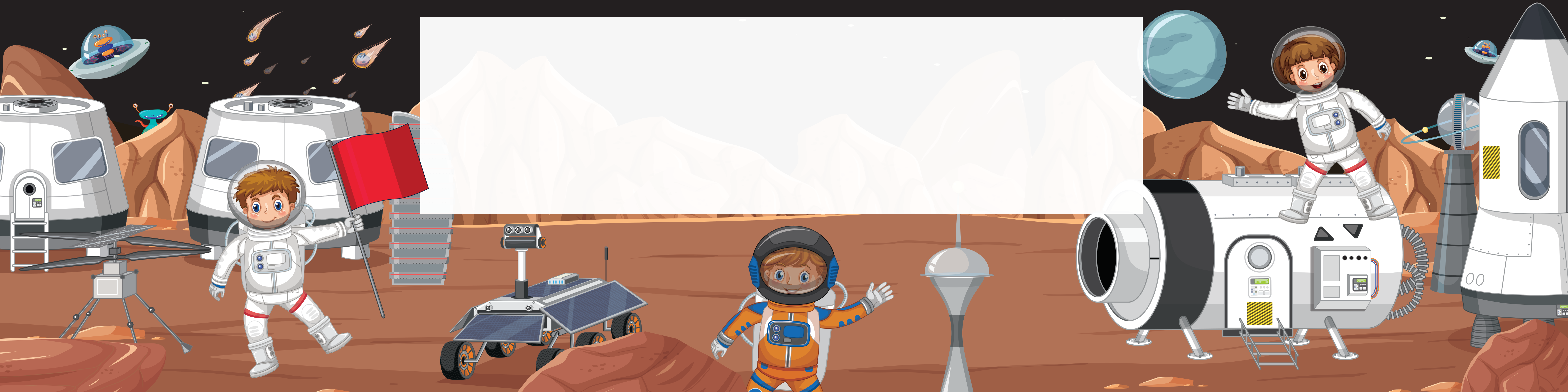 Space Explorer Mission Birthday banner
