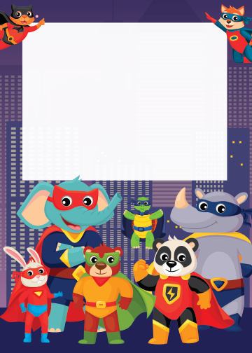 Superhero Animal Squad thank you tag