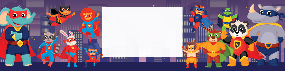 Superhero Animal Squad water bottle label