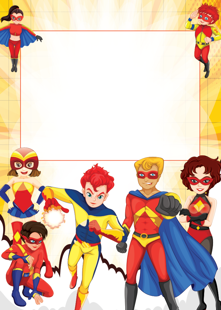 Superhero Birthday invitation preview