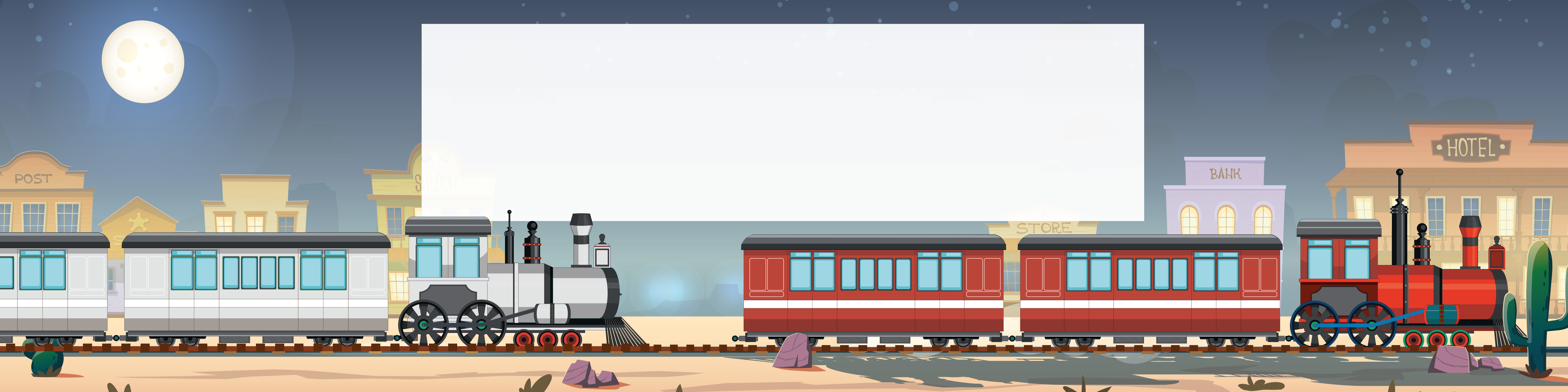 Trains Birthday banner