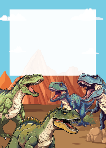 T-Rex Birthday thank you tag