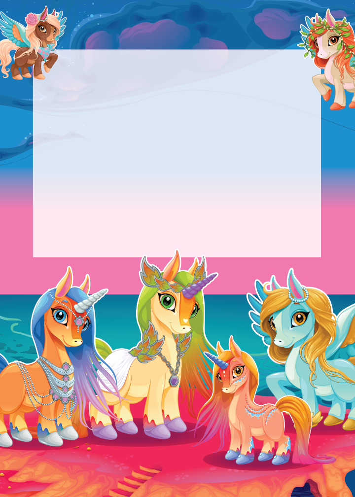 Unicorn Birthday invitation preview